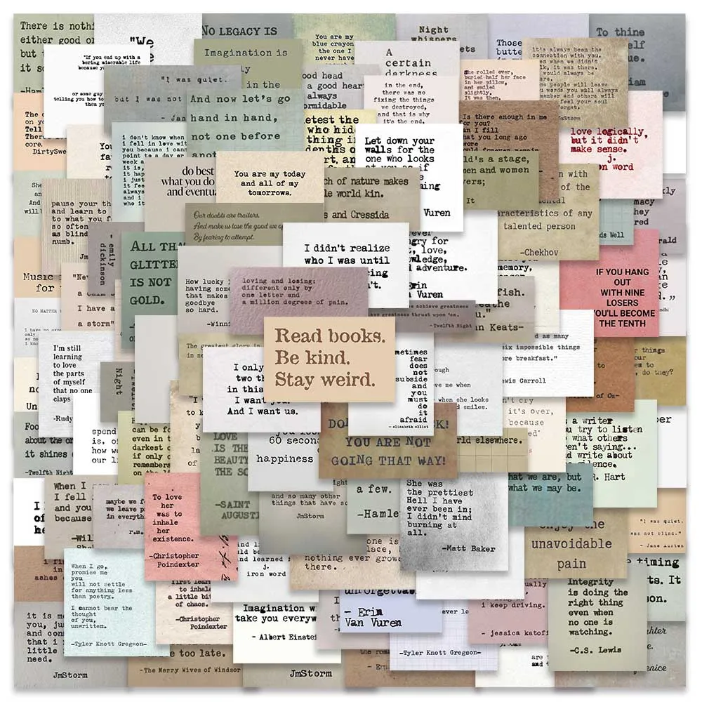 영감을 주는 레트로 스티커, 빈티지 데칼, DIY 일기 케이스, 냉장고 책, 휴대폰, 노트북 병 스티커, 60 개, 120 개 