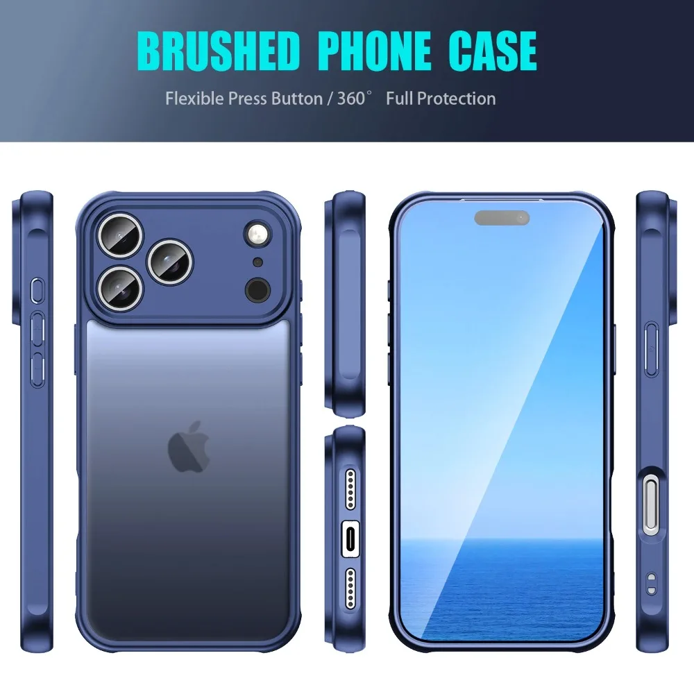 Luxury Frosted Translucent Shockproof Phone Case - Skin Feel Solid Color Protector Cover