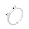 Sole Memory Cute Cat Ear 925 Sterling Silver Literary Creative Personality Female Resizable Opening Rings RI095 6