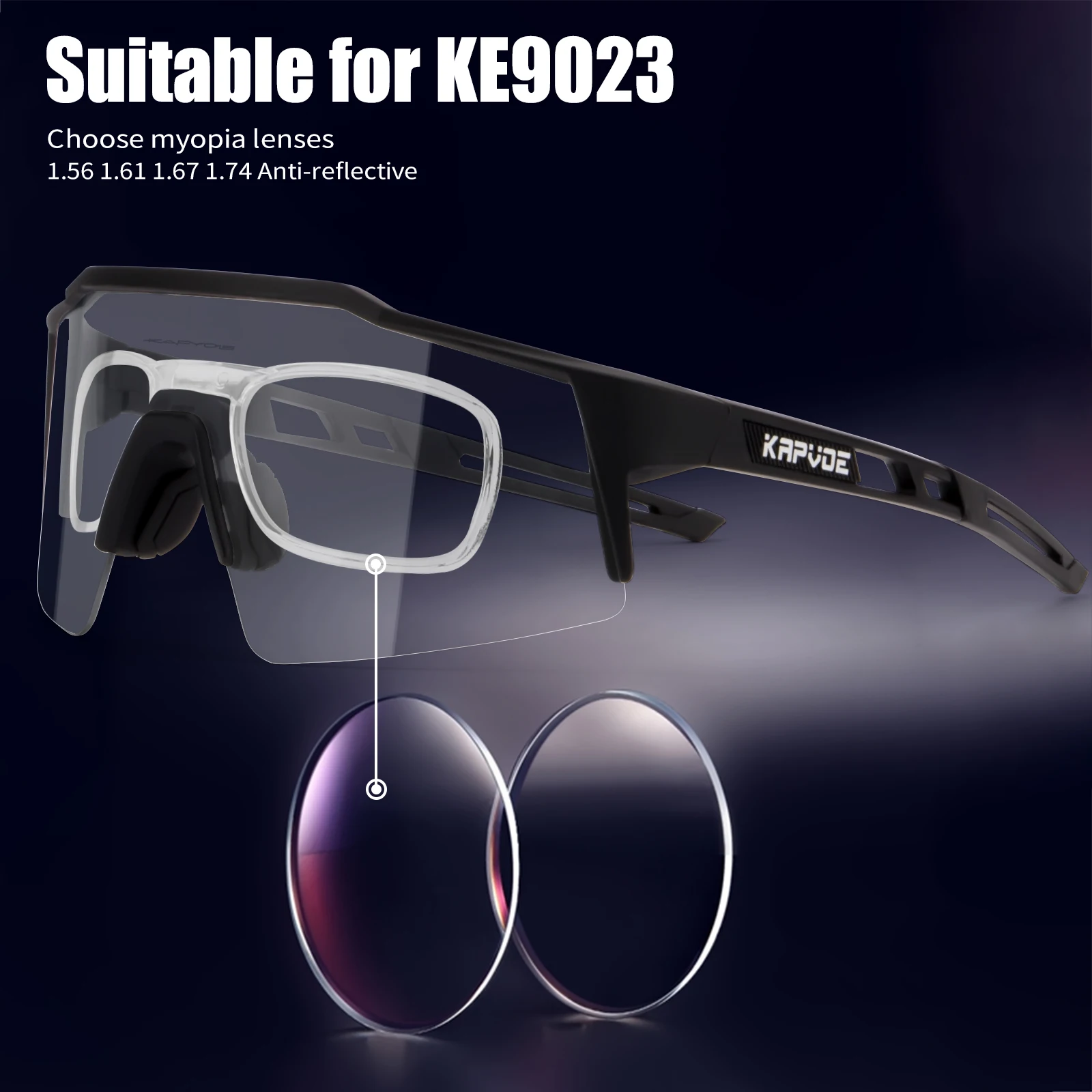 

Optical Lenses For KE9023 Style Prescription 1.56 1.61 1.67 1.74 Aspheric Myopia Frame Cycling Bike Eyewear Glasses Sunglasses