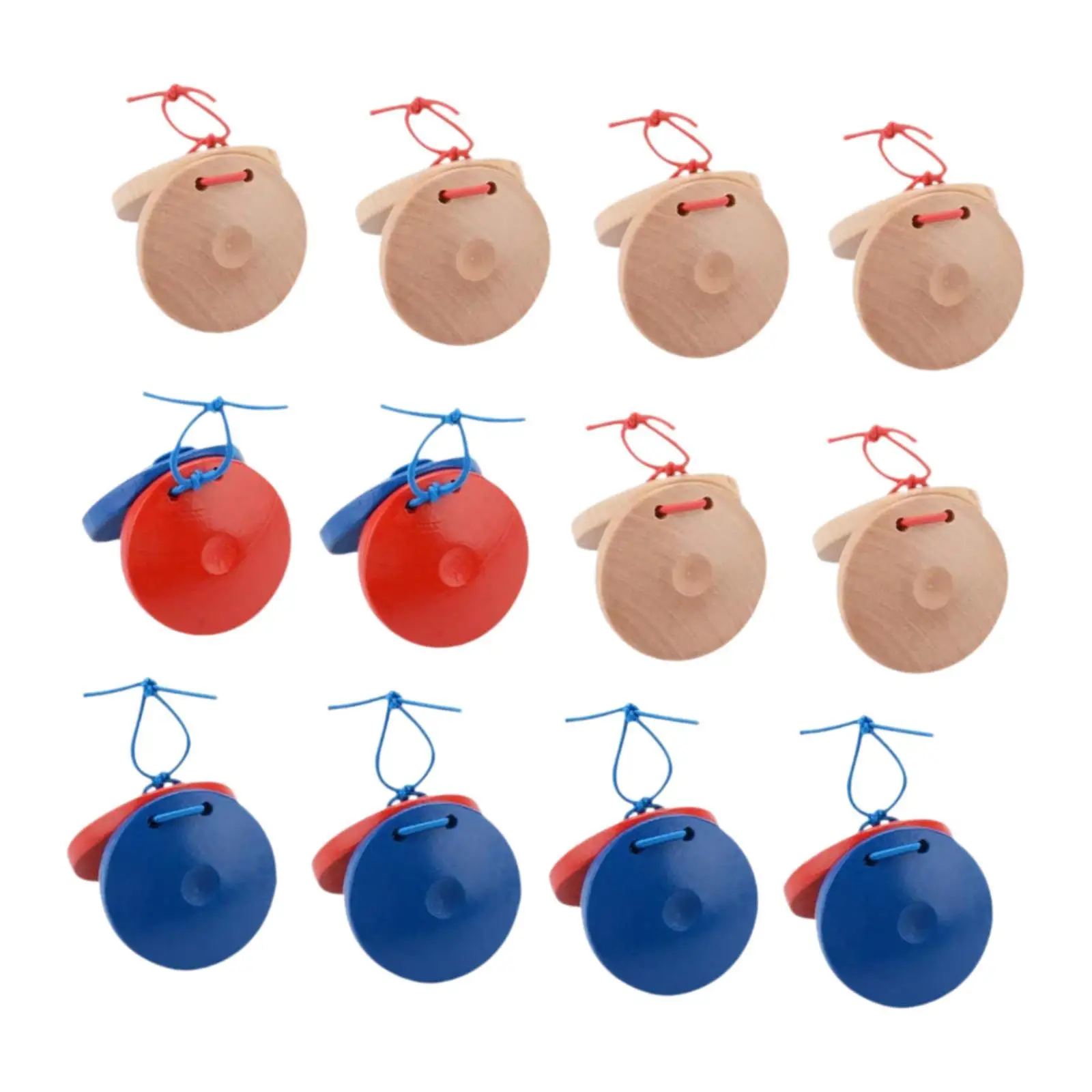 12Pcs Clap Board DIY Rhythm Hand Finger Castanets for Party Adult Toddlers