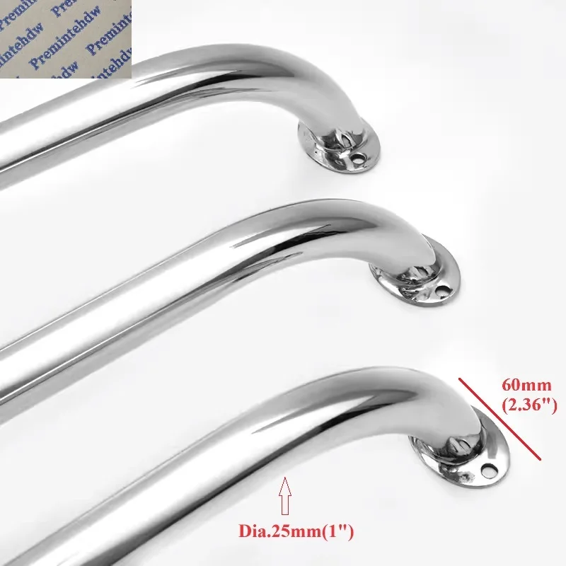 1Piece Polished 316 Stainless Steel Round Rail Grab Handrail Screws Marine Boat Yacht Deck Hardware