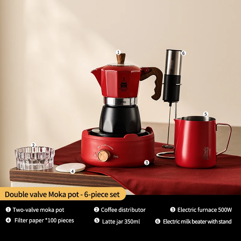 Bincoo Double Valve Moka Pot إسبريسو موكا صمام مزد...