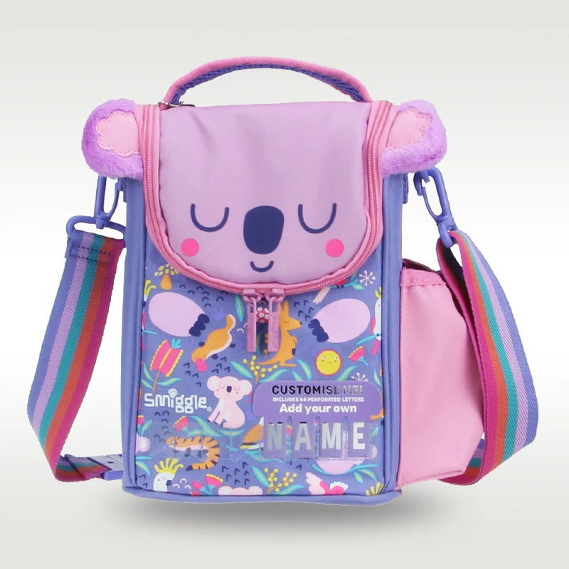 Australia Smiggle Original Lunch Bag Girls Kids Crossbody Bag Purple Koala Cute Waterproof Bento Bag Shoulder Bags Fruit 9 Inch