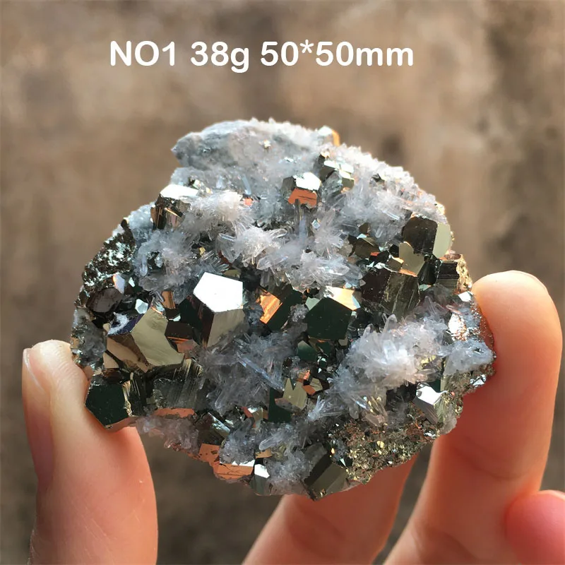 Natural Indonesia Pyrite With Crystal Quartz Raw Teaching Specimen Collection Healing Stone Home Decor 3
