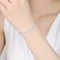 Bracelets nobles en argent sterling 925 de haute qualité, chaîne pour femmes, accessoires de fête de mariage, bijoux 20cm 8 pouces, cadeaux d'anniversaire 5
