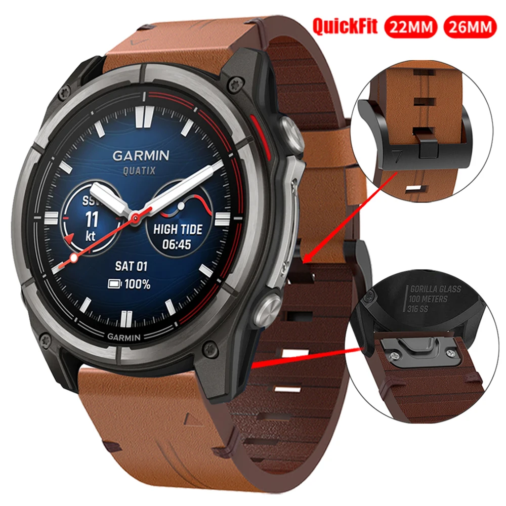 Genuine Leather QuickFit Watchband - 22/26mm Premium Strap