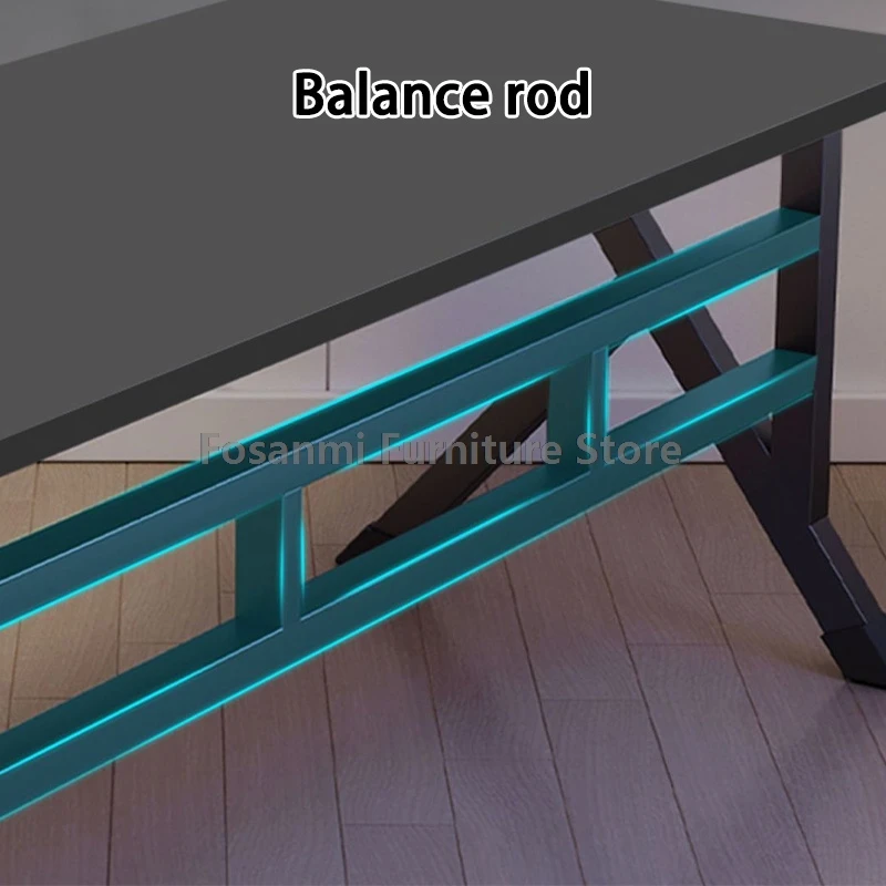 Grand bureau de jeu pour 2 personnes avec pieds en forme de K, bureau moderne pour ordinateur double, bureaux spacieux pour la maison, table de jeu longue pour deux