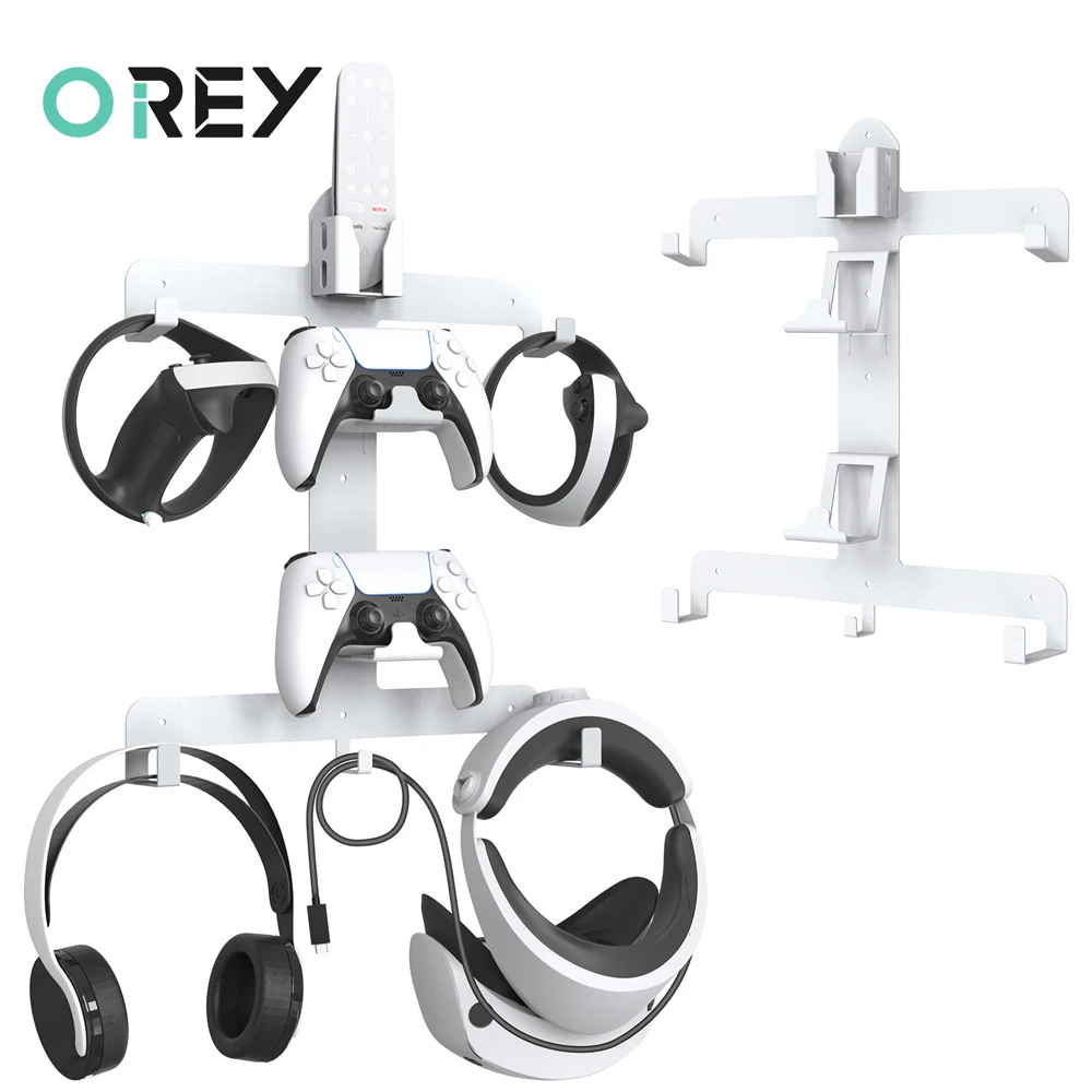 

Wall Mount Storage Stand for PS VR2 Gaming Headset All-in-One Steel Wall Shelf Holder Hanger Hook for PS5 Controller and Headset