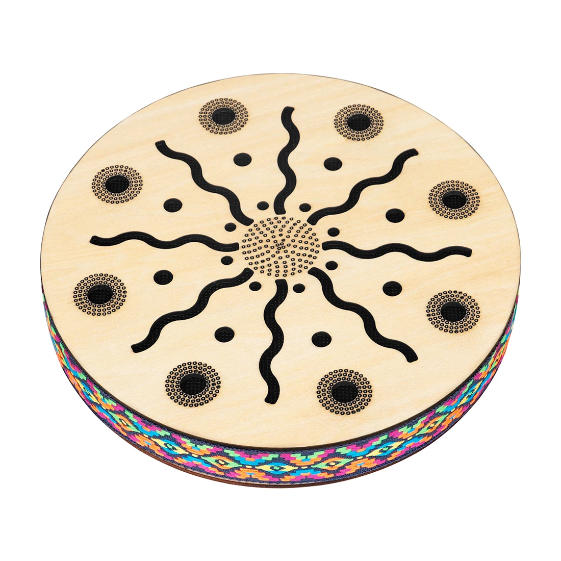 SLADE 8 Inch Stream Drum Sun Pattern Sound Therapy Instrument Imitates Stream Water Sound Drum Orff Early Education Instrument