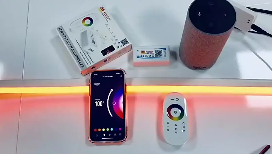 1-10PC 2.4G RF Touch Remote Tuya WiFi LED Controller Voice App Alexa Google-compatible For 5-24V 5050 RGB RGBW CCT stirp