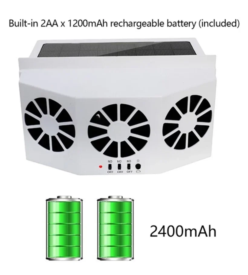 Electric Fan Solar Powered Car Cooler Window Radiator Exhaust Fan Auto Air Vent Radiator Fan Ventilation Cooling System for Car