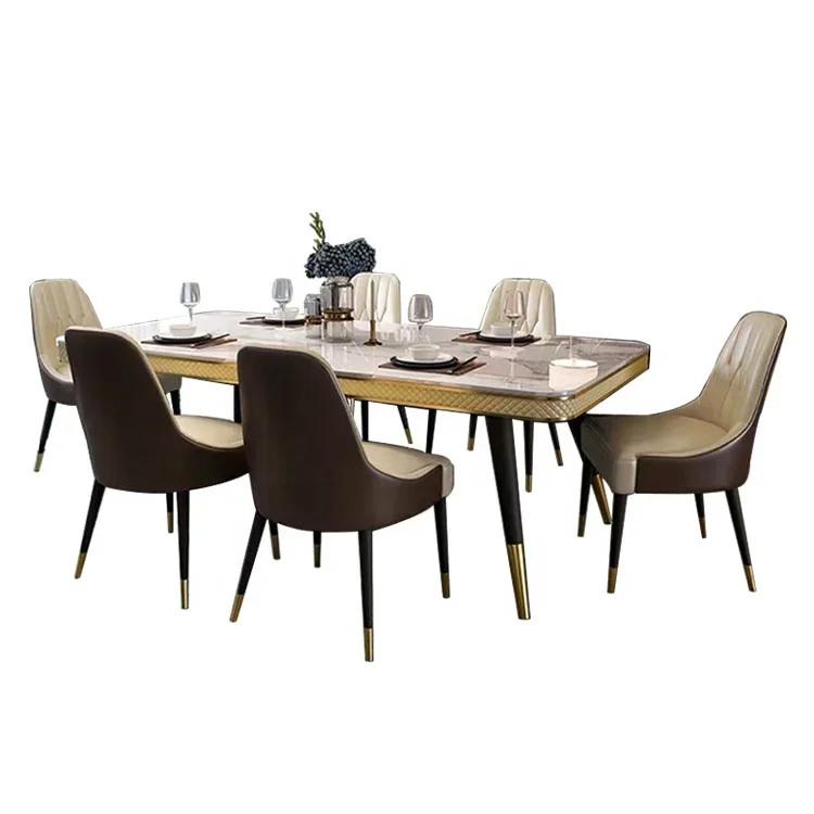 

European Italian Modern Design Dubai Natural Marble Top Luxury Dining Table