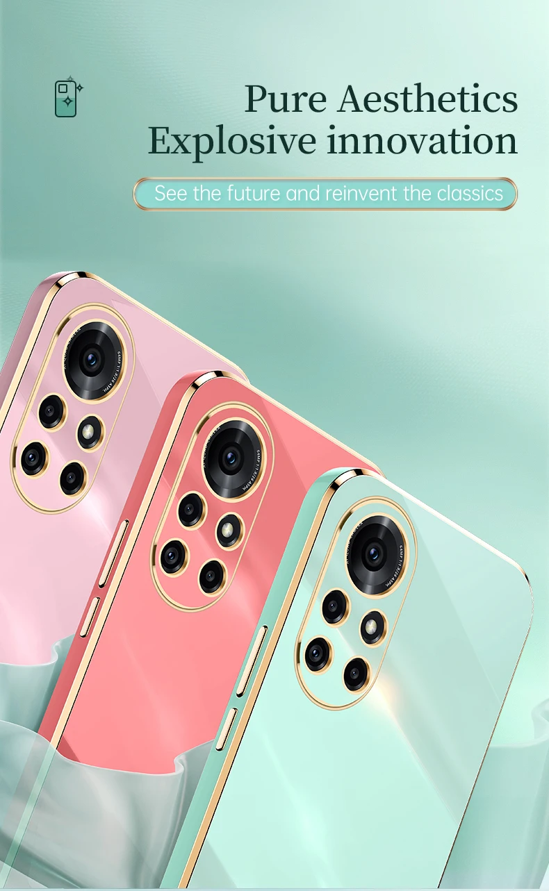 Bling Soft Shockproof Cover Square Luxury Plating Phone Case 3D Laser do Huawei P30 LITE P40 P50 PRO Nova 5T 8 8i 9 Pro_voghion.com