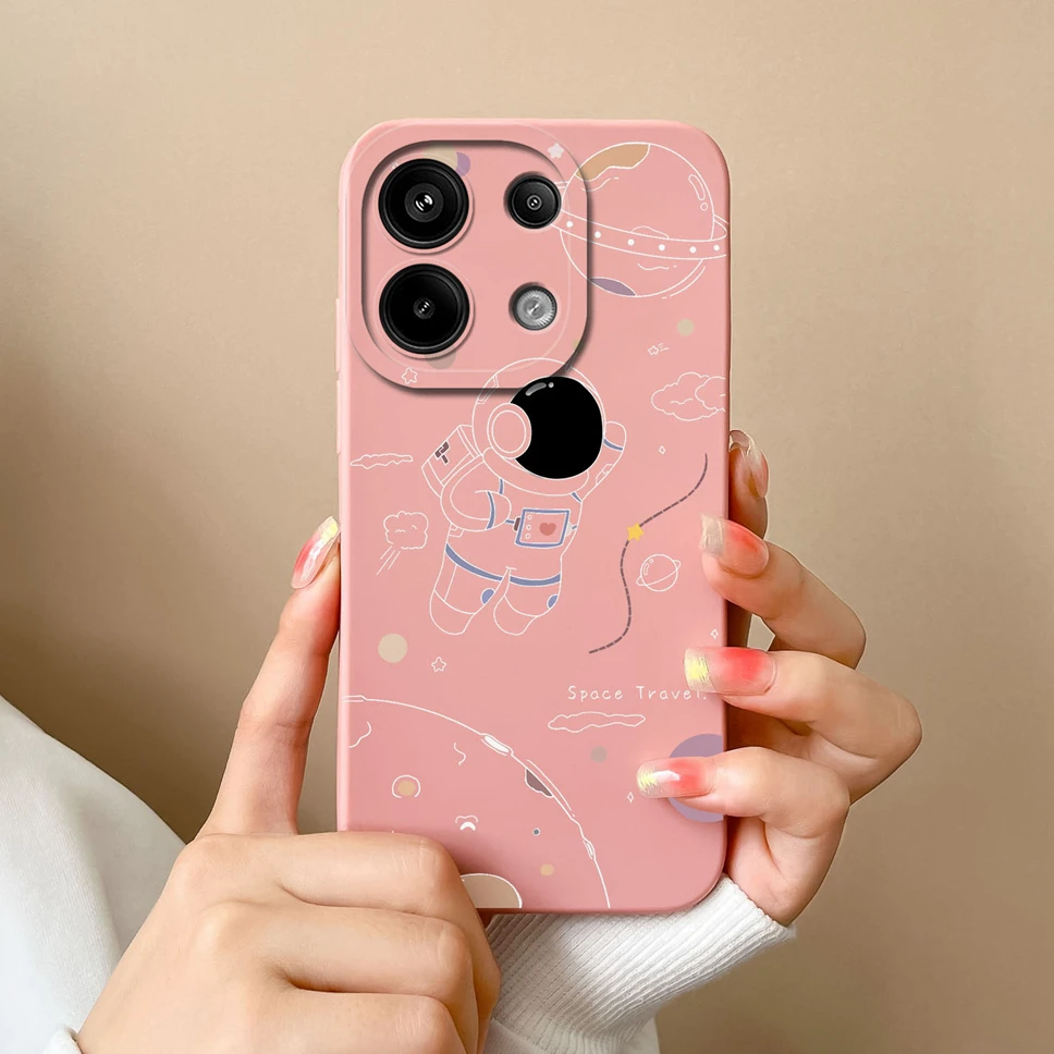 Charming Astronaut Cats Liquid Shockproof Square Case - Fashionable Soft Cover