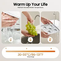 Chauffe-eau instantané pour douche 220V, mini chauffe-eau électrique avec douchette, appareil sous évier pour cuisines et salles de bain, 6500W, noir 4