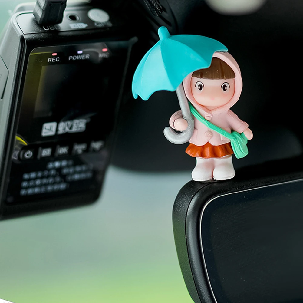 Muslimcute Animatronic Dolls Ombrello Coppia Car Interior Decoration Figure Auto Specchietto Retrovisore Car Interior Decoration