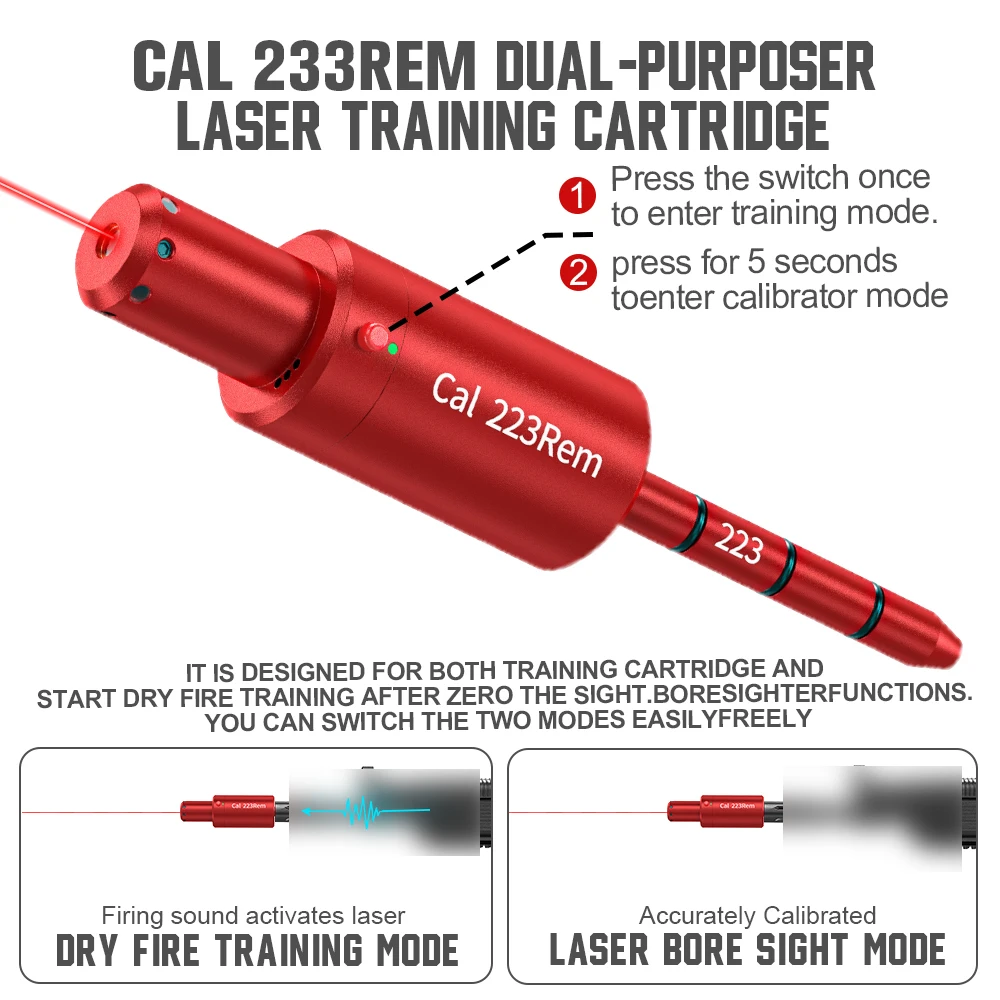 223REM multifunctional magnetic red green light trainer, dual-use for training and calibration