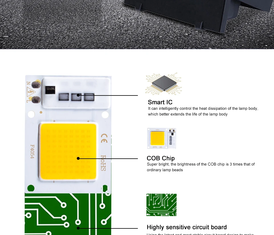 Description Picture 3 of itemLED Chip 10W 20W 30W AC 220V COB Chip Smart IC No Need Driver LED Bulb LED Lamp Beads Flood Light Spotlight Diy Lighting F4054