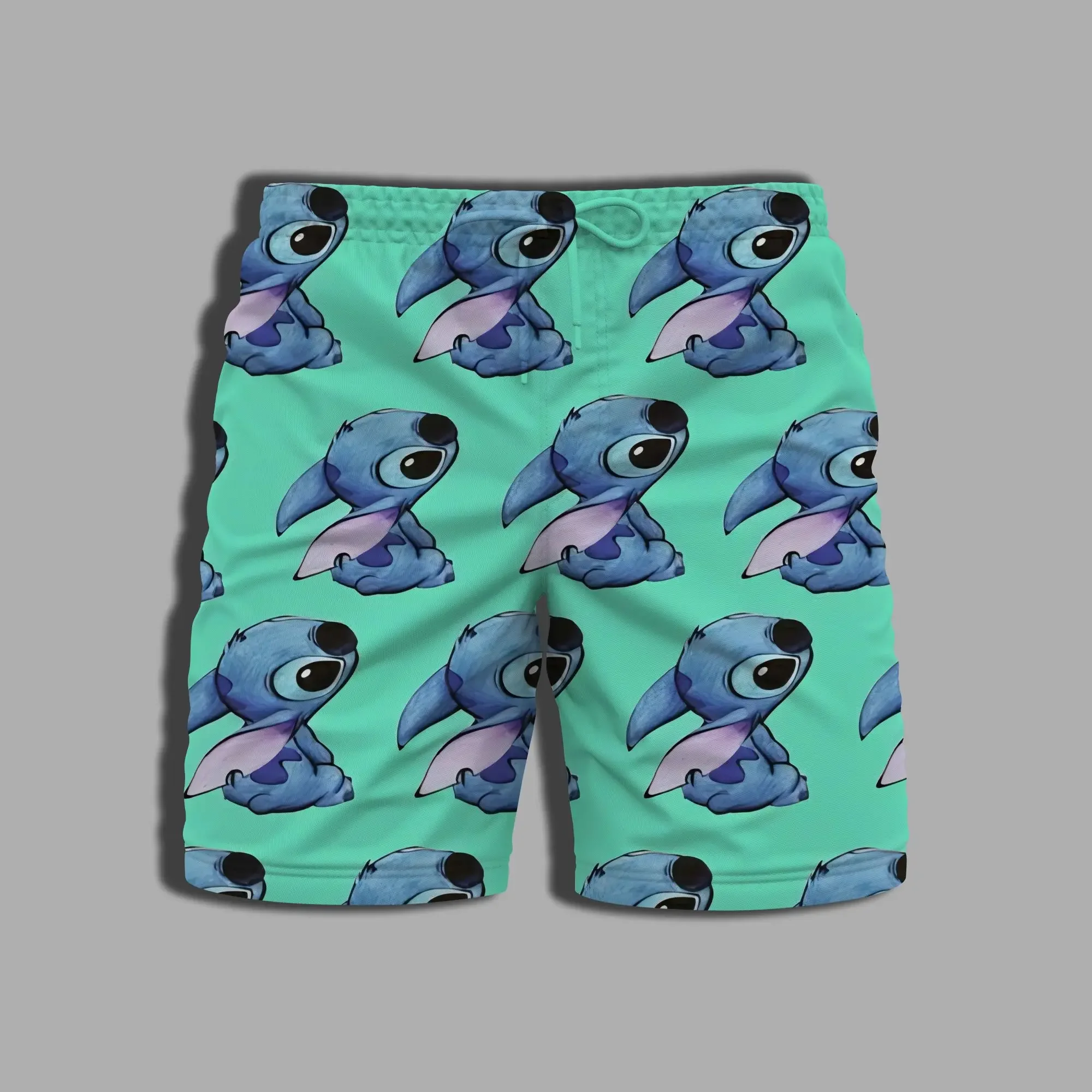 Summer Men's Shorts Disney Stitch Shorts 3D Printing Swimming Trunks Beach Quick-drying Men's Shorts New Hawaii Men's Clothing 4