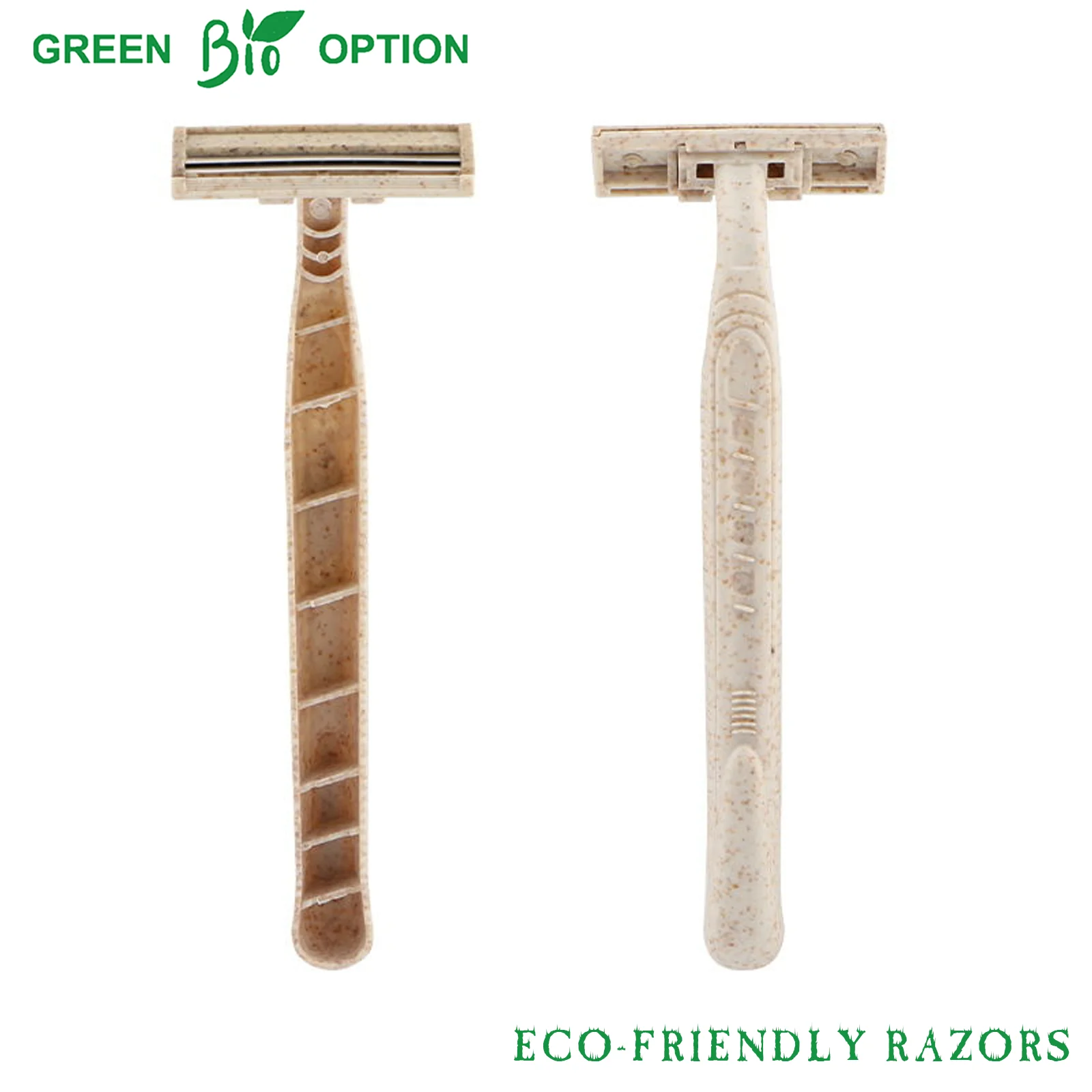 EZ Eco-friendly Disposable Safety Razors with Wheat Straw Handles for Men Shaving Sweden Stainless Steel Blades 50 Pcs/Box steel like a straw