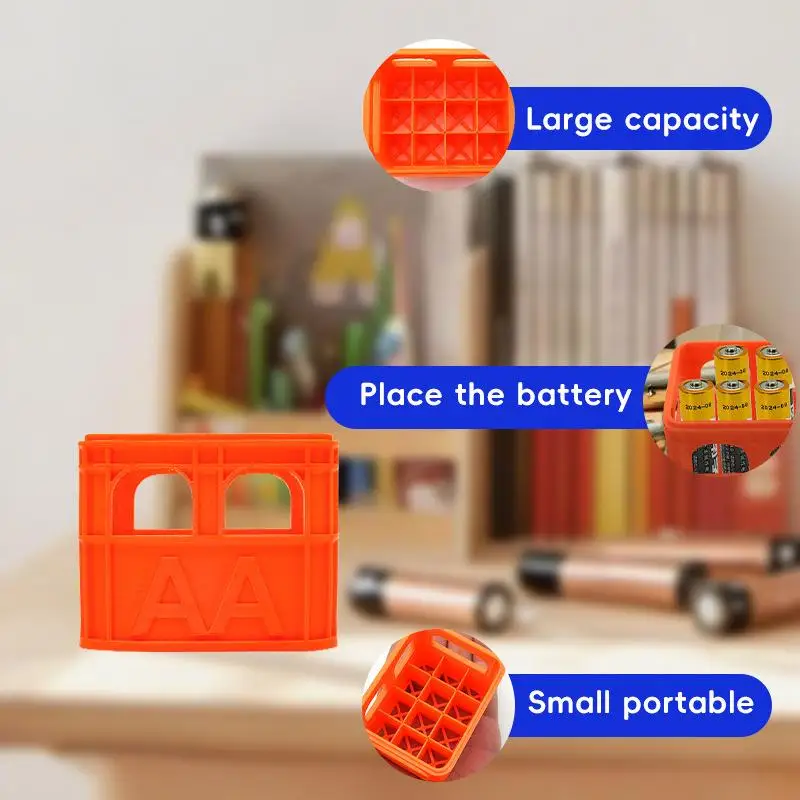 3D Printed Stackable Battery Storage Box DIY Beer Crate Style AA/AAA 18650 Battery Holder Dustproof Organizer Home Garage