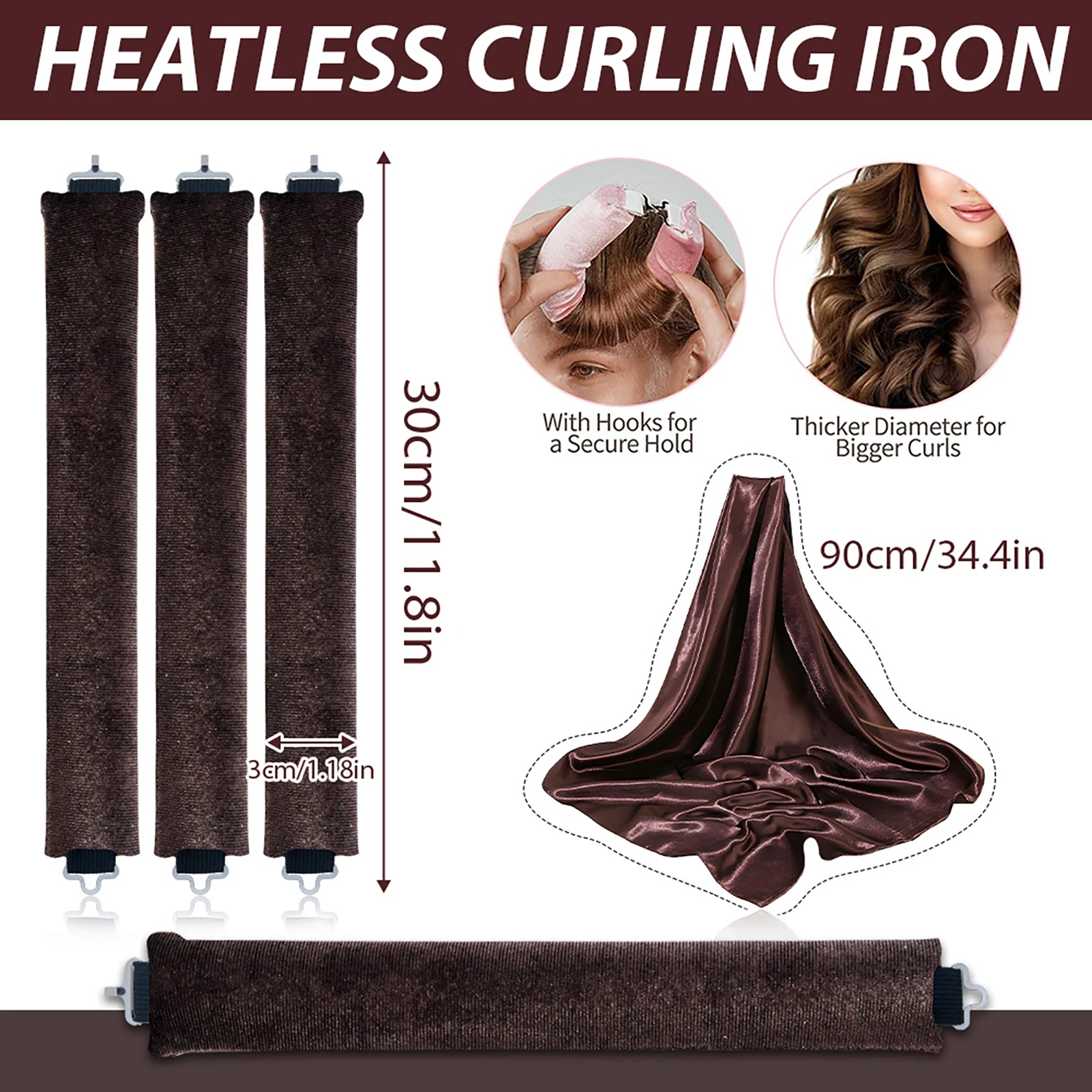 Soft Hair Curlers with Scarf Blowout hair rollers Heatless Curling Rod Headband Rollers No Heat Sleeping Lazy Curls Flexi Rods