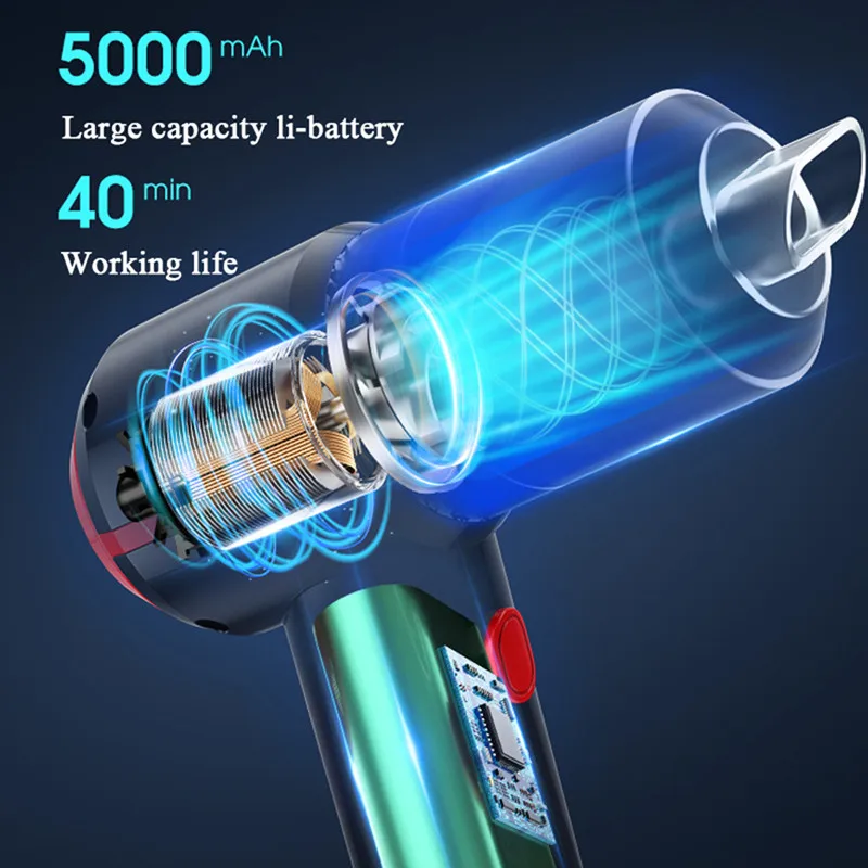 9000Pa 3in1 Handheld Vacuum Cleaner & Cordless Air Blower, Mini Air Duster Cleaner for Computer, Laptop, PC, Car Interior, Home