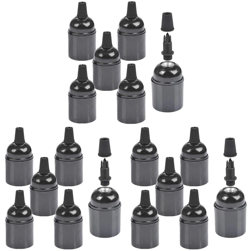 

18-Pack Bakelite Lamp Holder E26/ E27 Light Socket Vintage Bulb Socket ES Screw Lampholder For Ceiling/Pendent/Floor