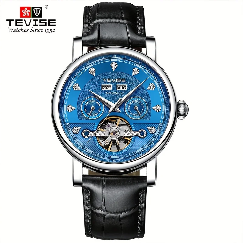 TEVISE Noctilucent Hot Style Calendar Business Watch Machinery Men's Wristwatch Automatic Mechanical Waterproof Watch