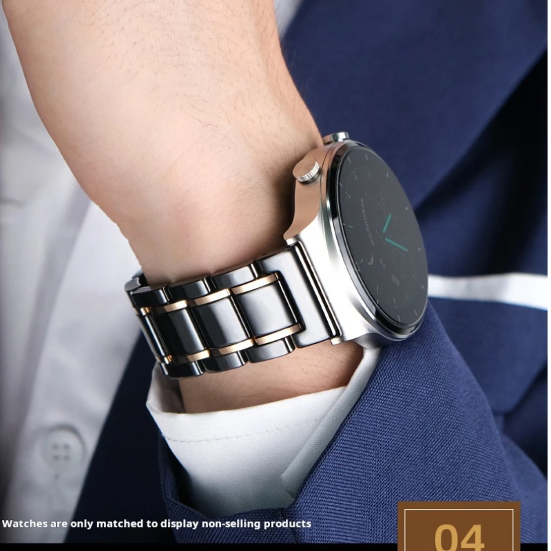 Elegant Fashion Ceramic Steel Bracelet for Smartwatch - Unisex Strap