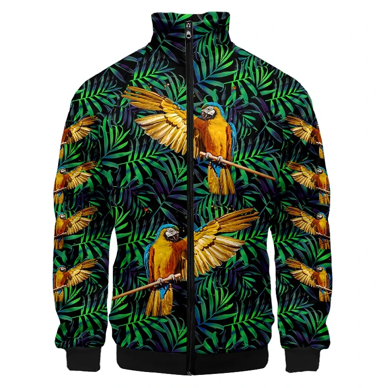Parrot-Pattern-Zipper-Jacket-Men-3d-Printed-Birds-Sweatshirt-Street ...