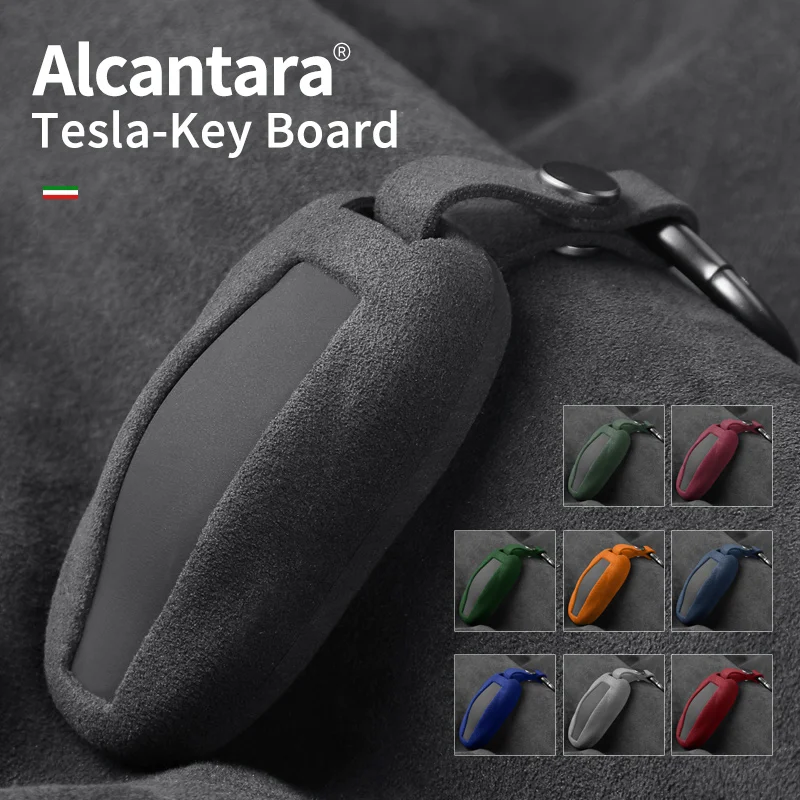 

Leather alcantara For Tesla Model 3 Model Y Car Card Key Holder Protector Case Cover Full Cover Accessories