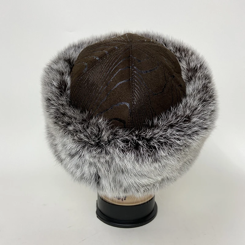 New Fashionable Fur Caps Real rabbit Fur Hats For Women Warm