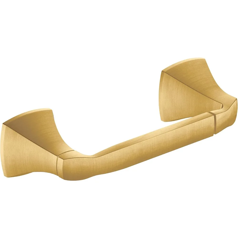 Brushed Gold Pivoting Toilet Paper Holder, Wall Mounted Toilet Tissue Holder for Bathroom