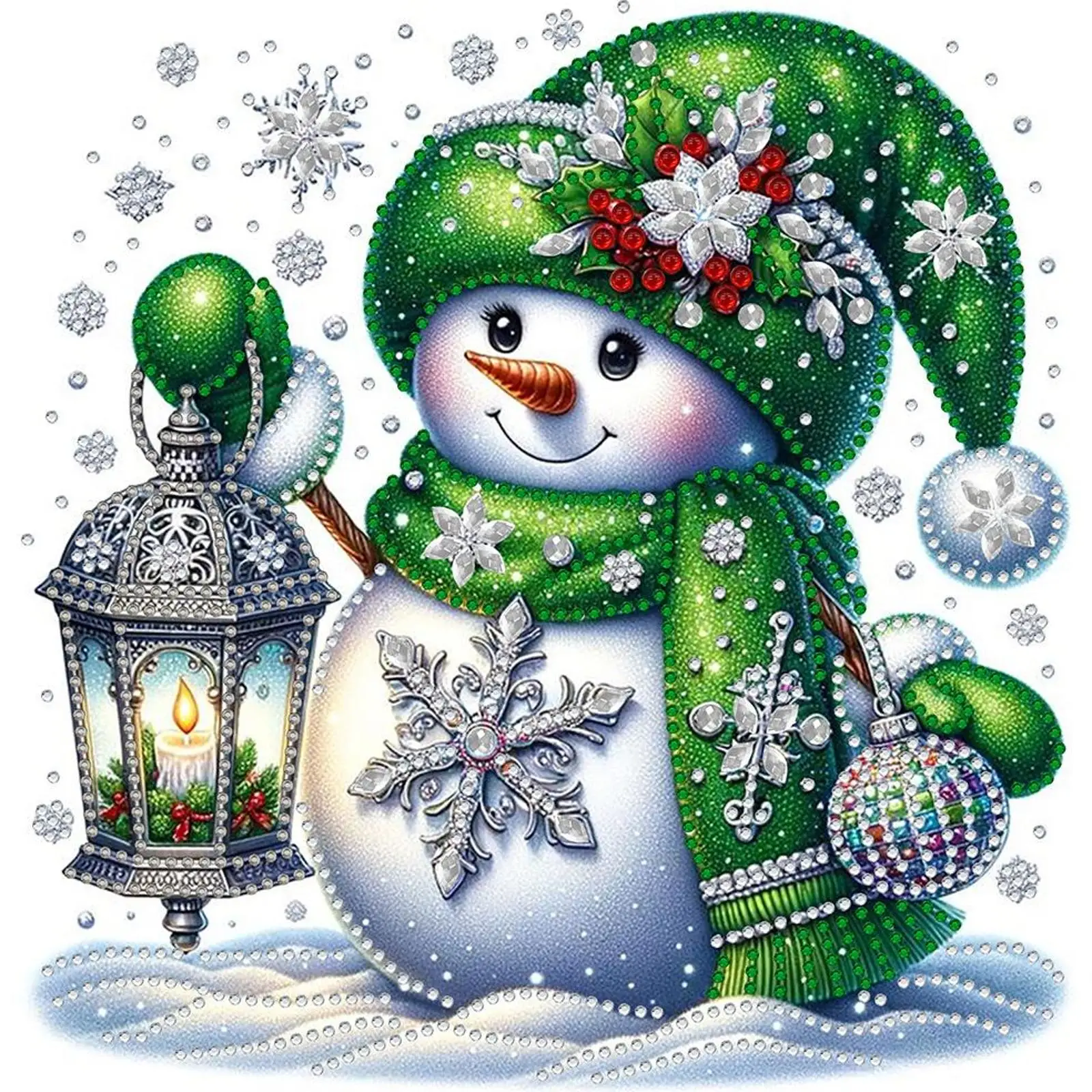 5D DIY Partial Special Shaped Drill Diamond Painting Xmas Snowman Decor