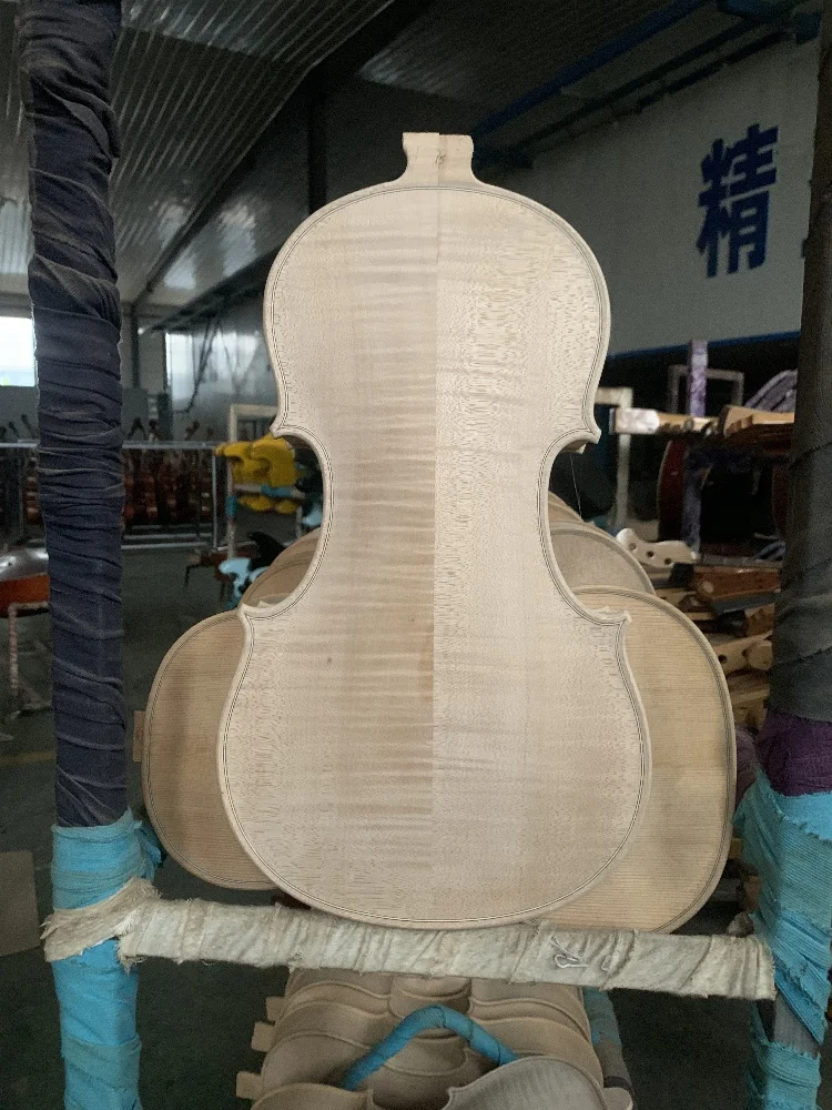 Violin 16.5 inches, viola 4/4 body European flame maple back spruce top, viola accessories.