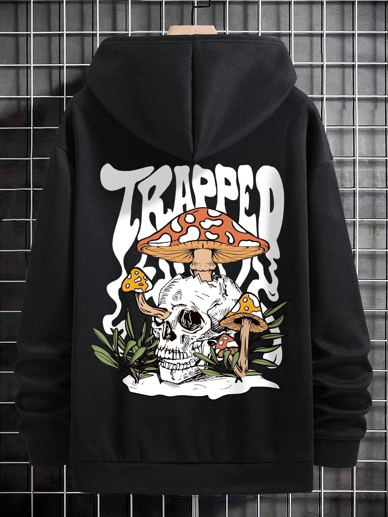 Unisex Skull Mushroom Printed Solid Hooded Hoodie Casual Autumn/Winter Sports Shirt Street Long Sleeves Minimalist Top 17 customized hoodies