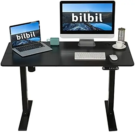 

x 30 Inches Curved Standing Desk, Height Adjustable Sit to Stand Desk Home Office Desks with 4 Splice Boards, Casters with Brak