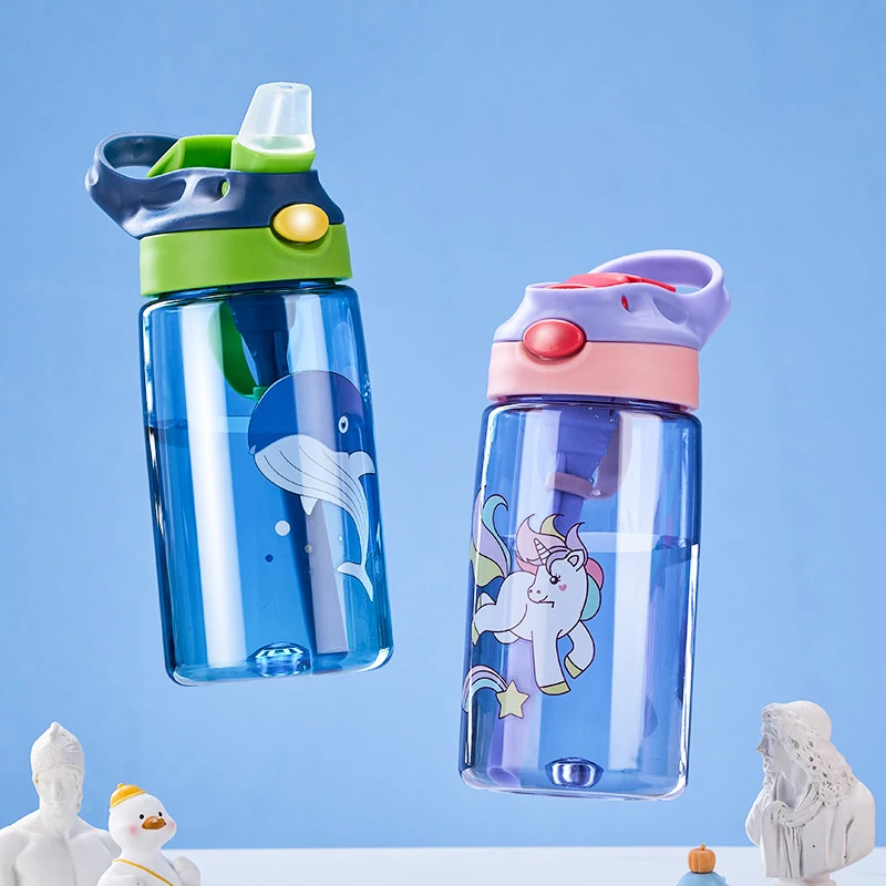 600ml Cartoon Dinosaur Shaped Kids Water Bottle With Silicone Straw  Shoulder Strap Leak Proof Children School Dropship - Water Bottles -  AliExpress