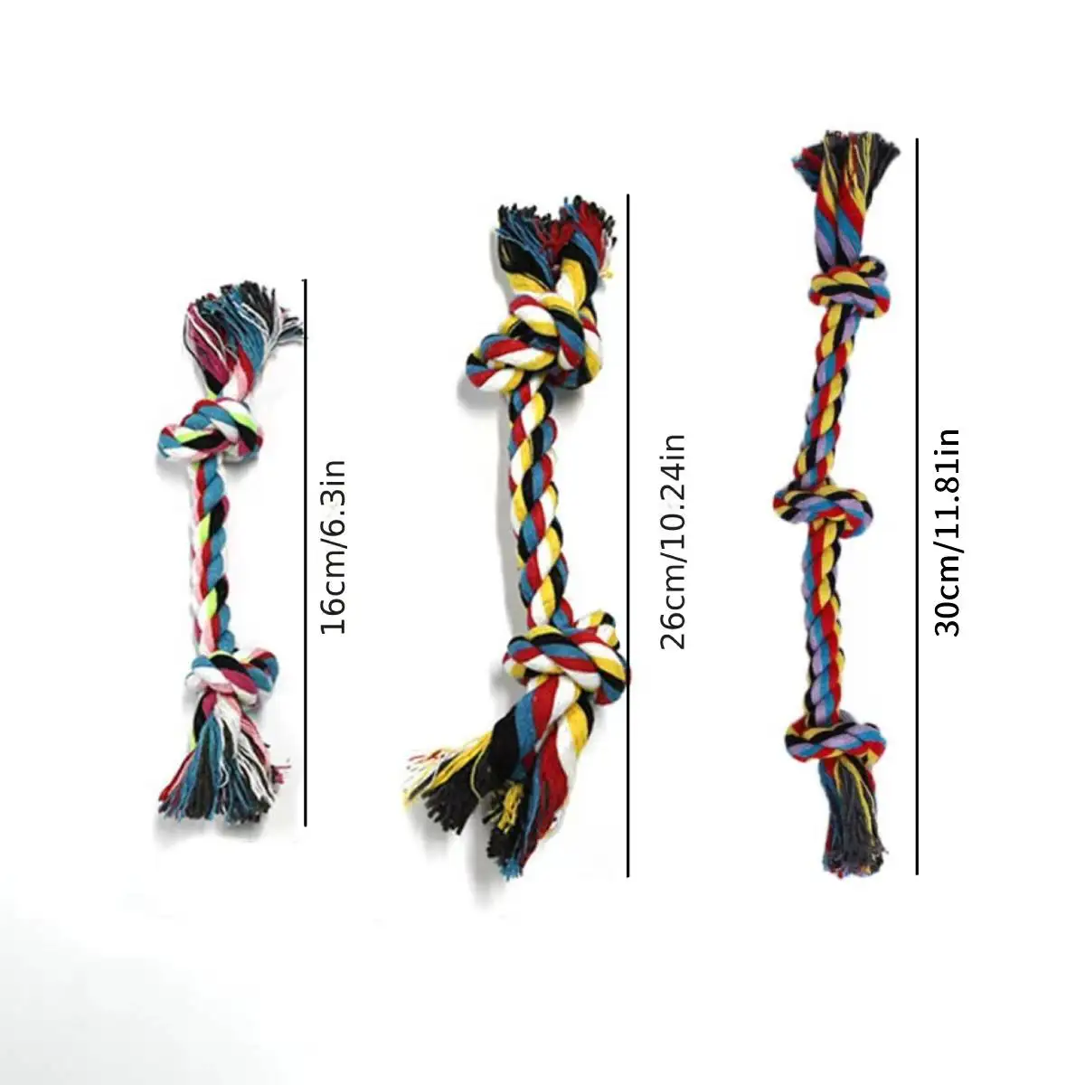 Dog Toys Knot Rope Chew for Small Medium Large Dogs Durable Braided Pets Interactive Funny Teeth Cleaning Supplies 1pc 2