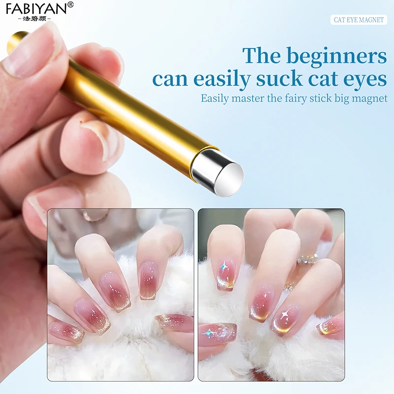 Cylindrical Cat Eye Nail Magnetic Stick UV Gel Polish Glitter Effect Manicure DIY Tools Nail Magnetic For 3D Cat Eye Painting