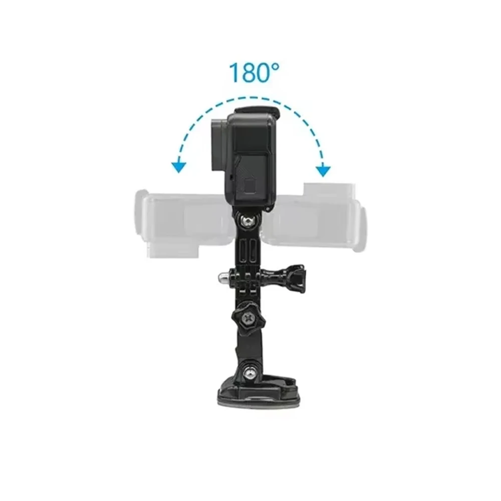 Vue d'ensemble du kit d'accessoires pour casque avec support adhésif et bras extensible, adapté aux caméras GoPro, DJI et Insta360