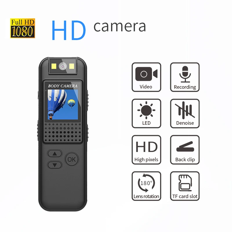 Nuovo videocamera tascabile 4K 1080P HD Cam schermo LCD da 1,3 pollici 270 ° Mini telecamera sportiva WiFi ruotabile con telecamere di movimento con custodia impermeabile