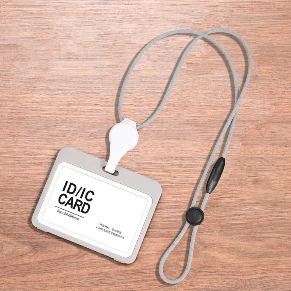 양면 카드 홀더 개폐식 배지 릴 투명 카드 가방 끈 카드 케이스로 제거 가능 사무용품