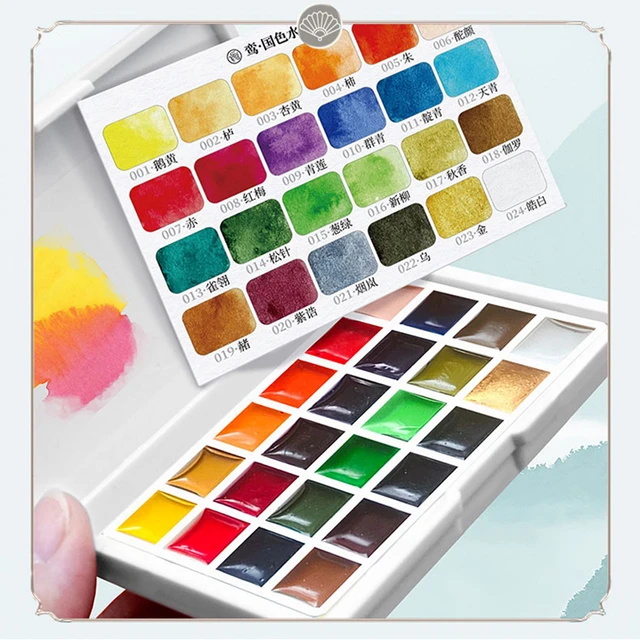 Chinese Watercolor Supplies, Set Watercolor Art Paint