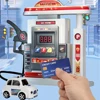 Gas Station Toy for Kids Simulation Gas Pump Toy Model with Spray Car Set Pretend Play Educational Toys Gifts for Boys Girls 6