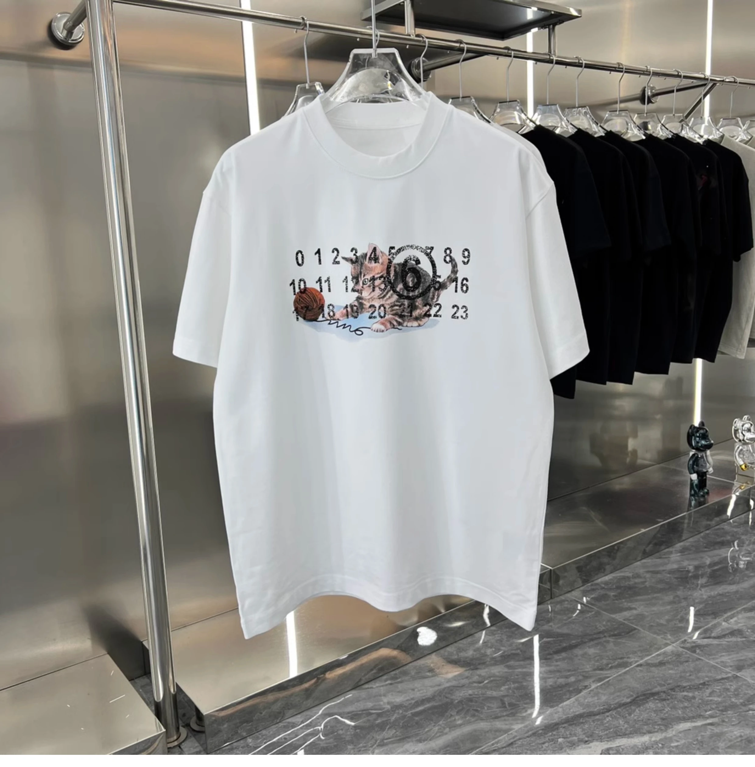 Футболка Мужская/Женская хлопковая с коротким рукавом и принтом «Кот М6»