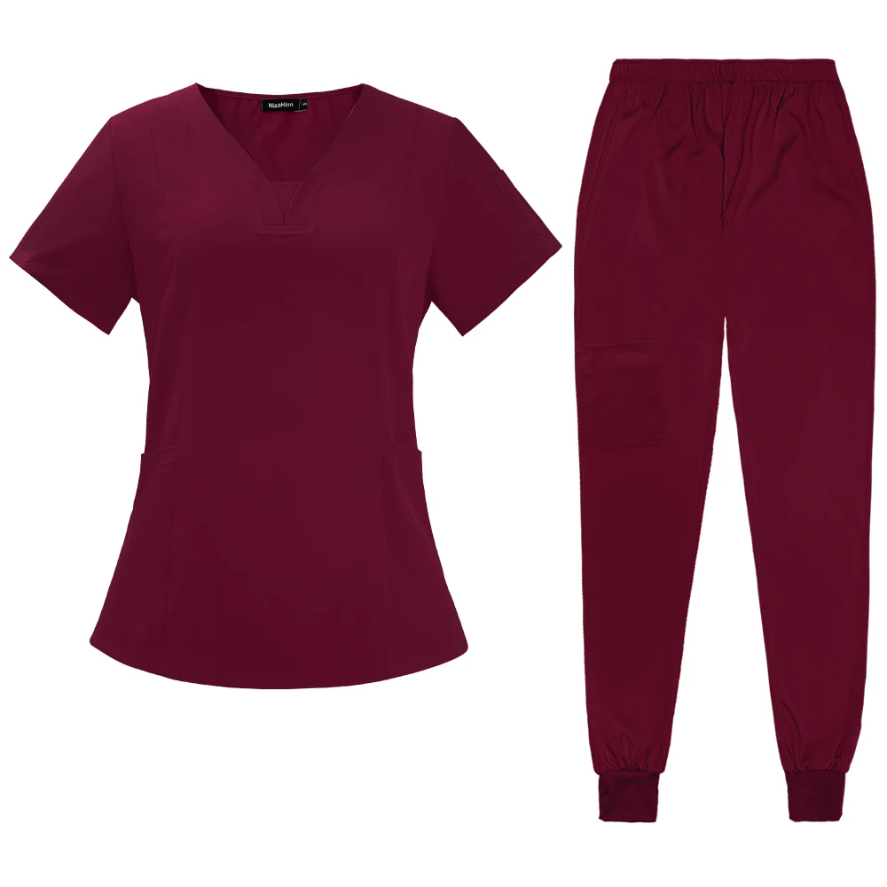 Women Medical Uniforms Stretch Scrubs Sets Hospital Surgical Gowns Nursing Accessories