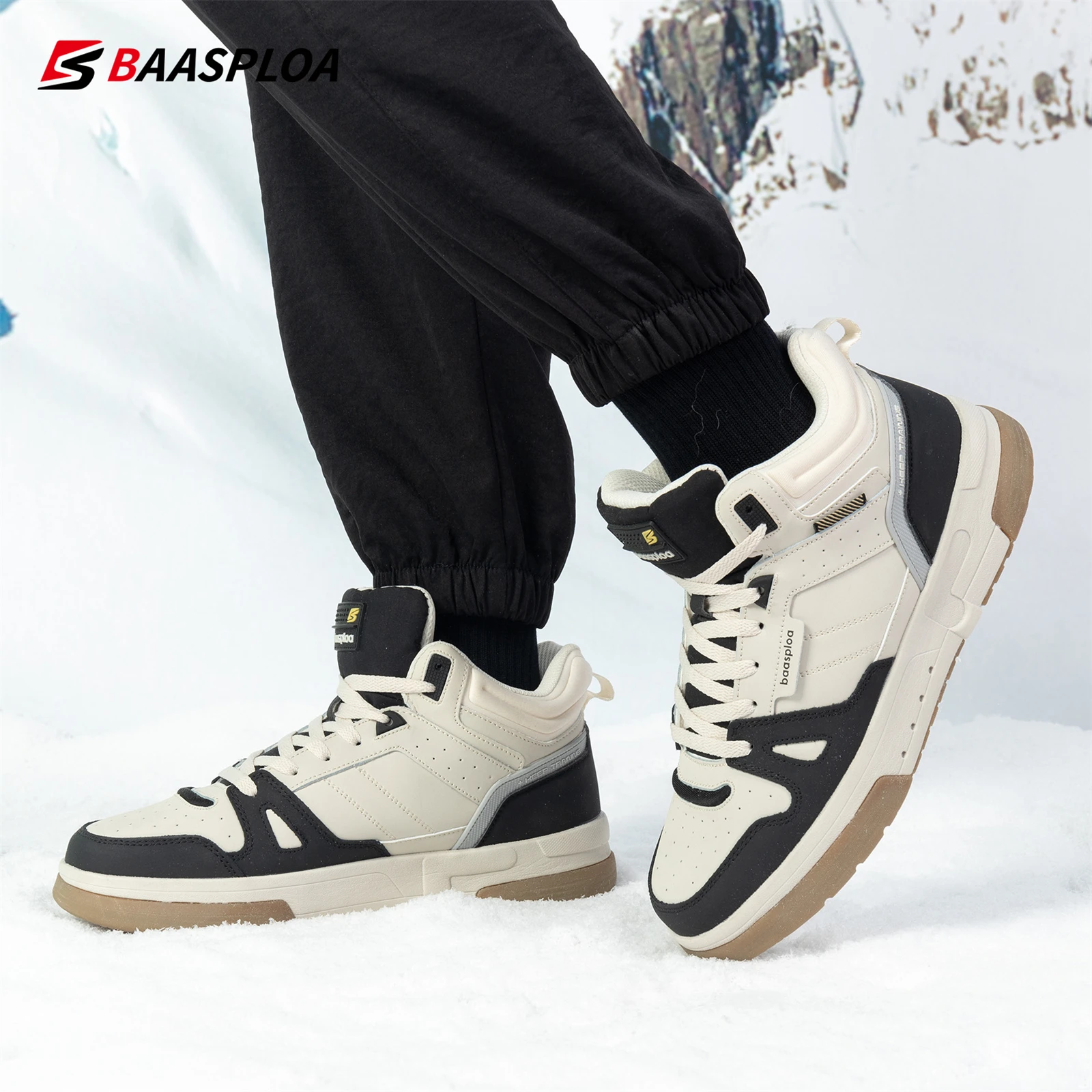 Sneakers Shoes Men Cotton Winter Casual Waterproof Plush Skateboard Outdoor Non-slip Wear-resistant